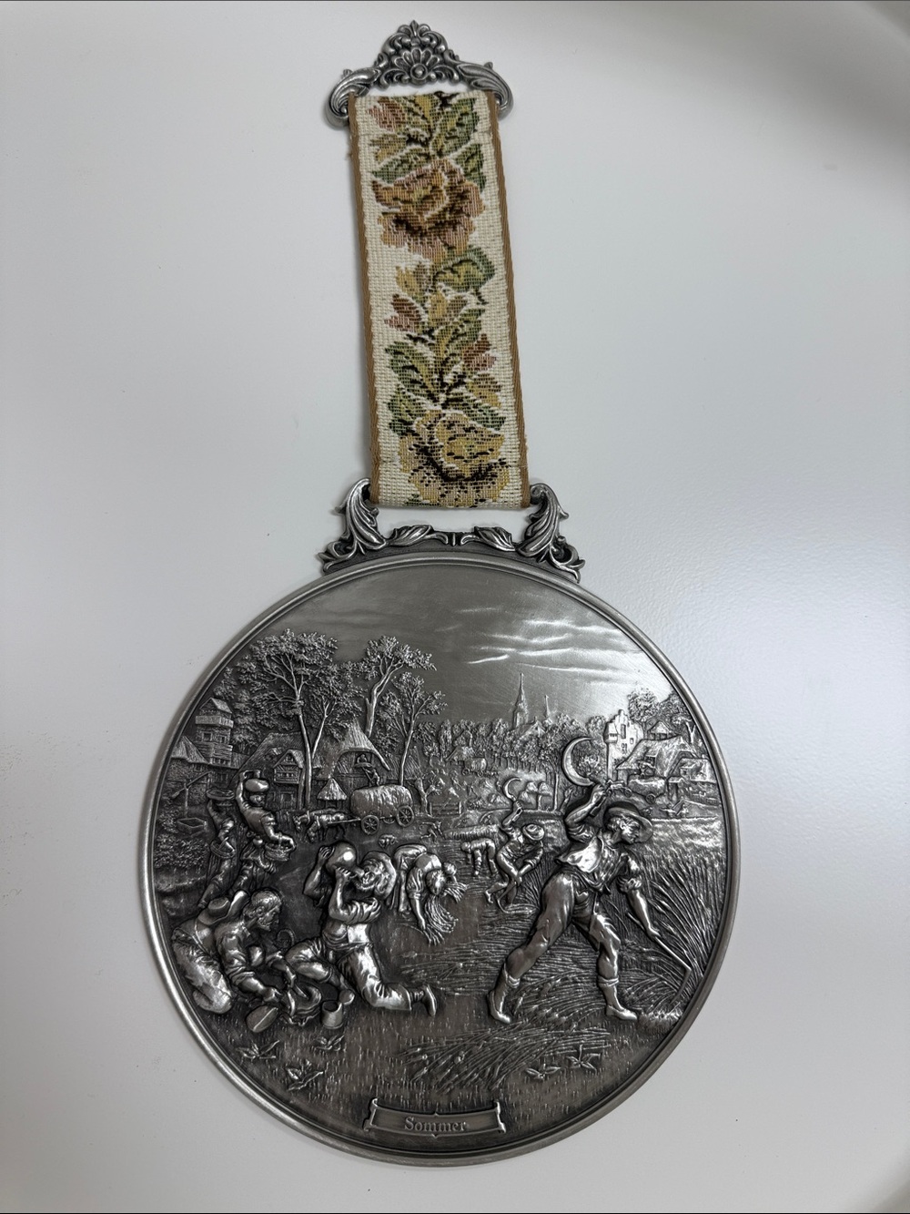 WNF Collection Silver Wall Wall Plaque with “Four Seasons” Tapestry- FULL SET